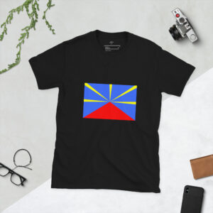 T-shirt Unisexe à Manches Courtes LA REUNION FLAG