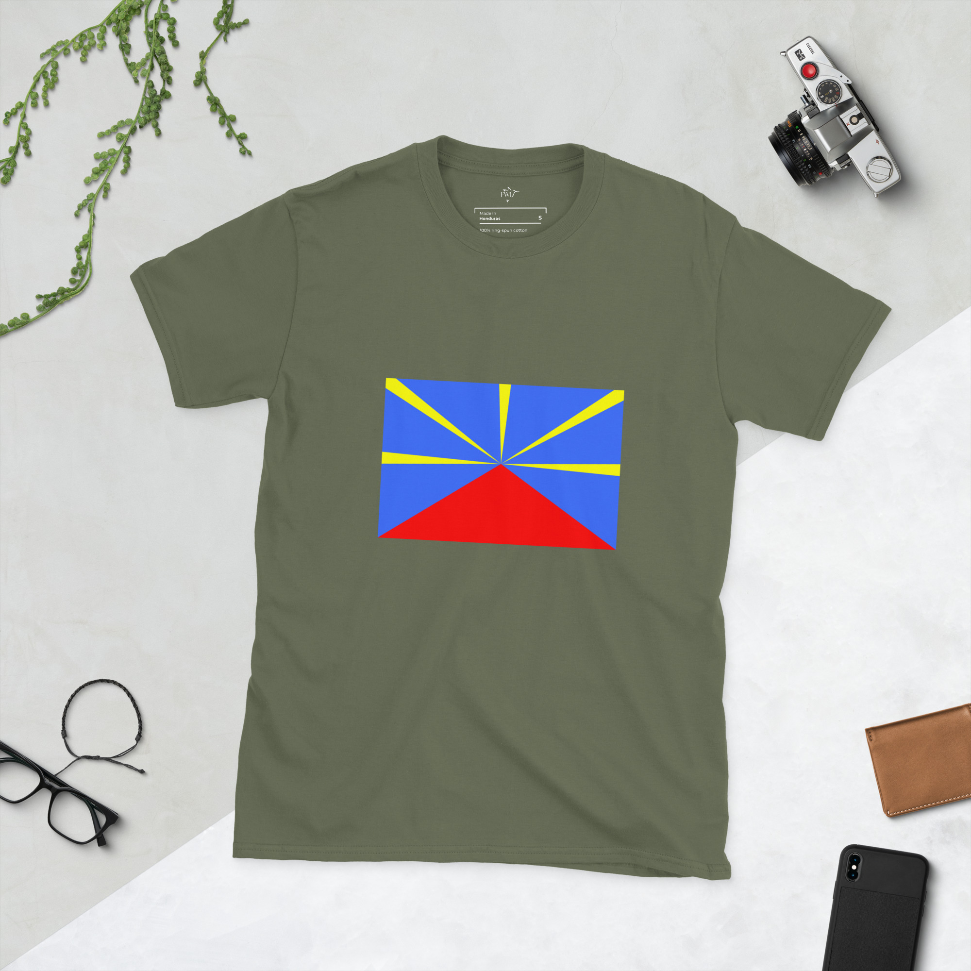 T-shirt Unisexe à Manches Courtes LA REUNION FLAG – Image 17