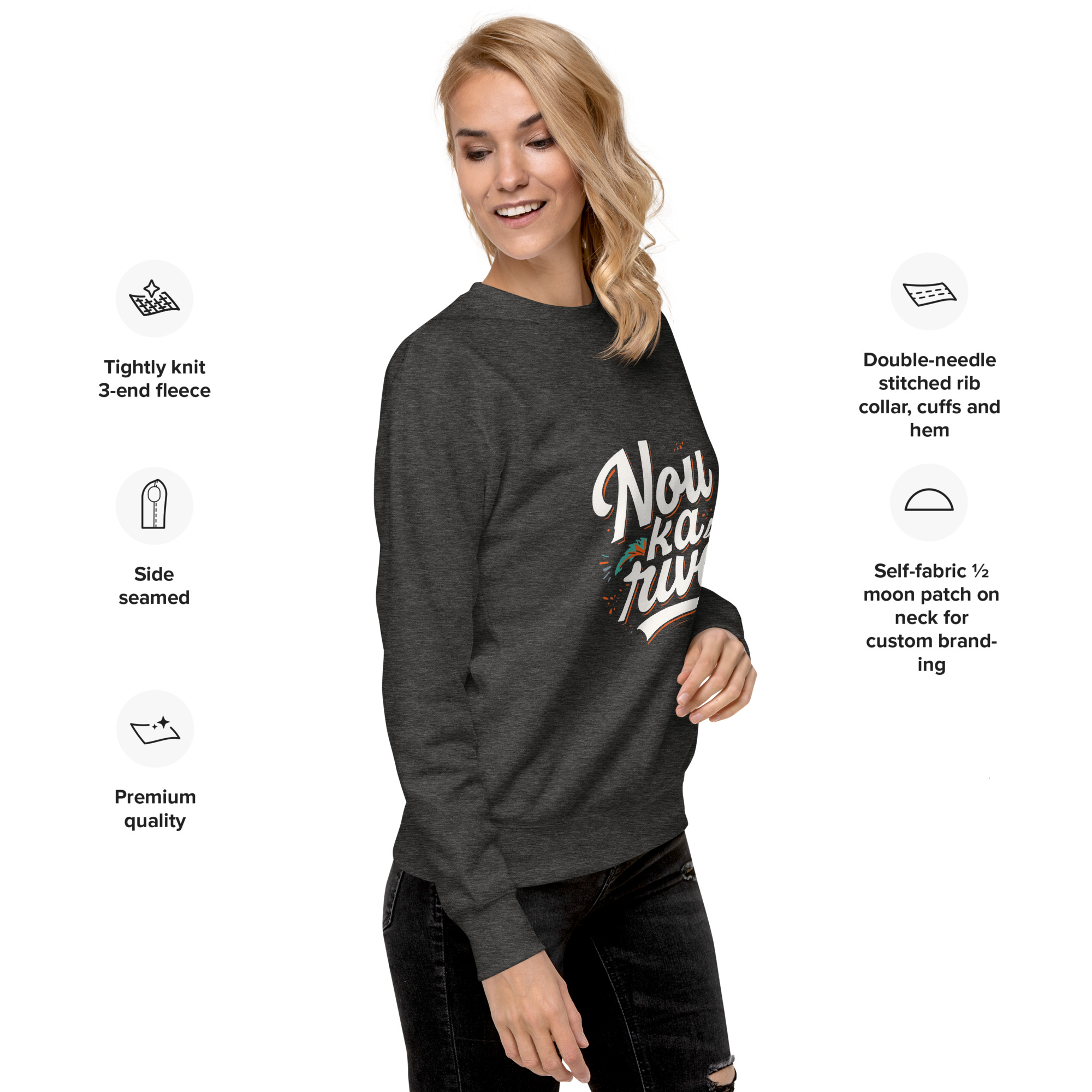 Sweatshirt premium unisexe NOU KA RIVE NUDEN – Image 3